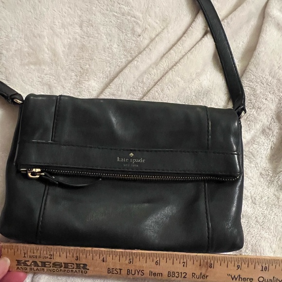 Kate Spade 100% Black Cowhide Leather Crossbody, good condition - Picture 12 of 13